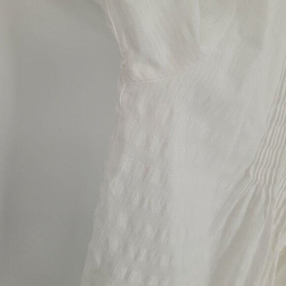 The Nines by Hatch womens Medium white maternity Nursing button up smocked - Picture 3 of 12